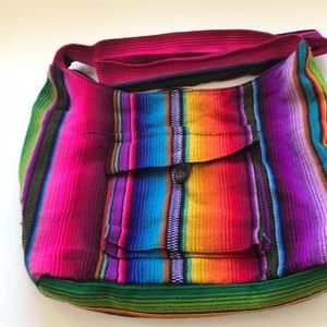 Mexican fiesta colours stripped bag.